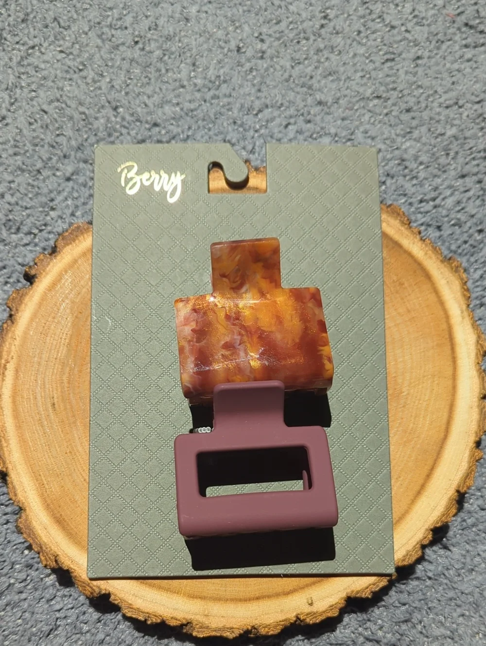 Berry Marbled Resin & Matte Plum 2